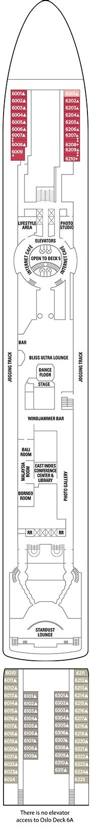 Norwegian Sun Deck plan & cabin plan