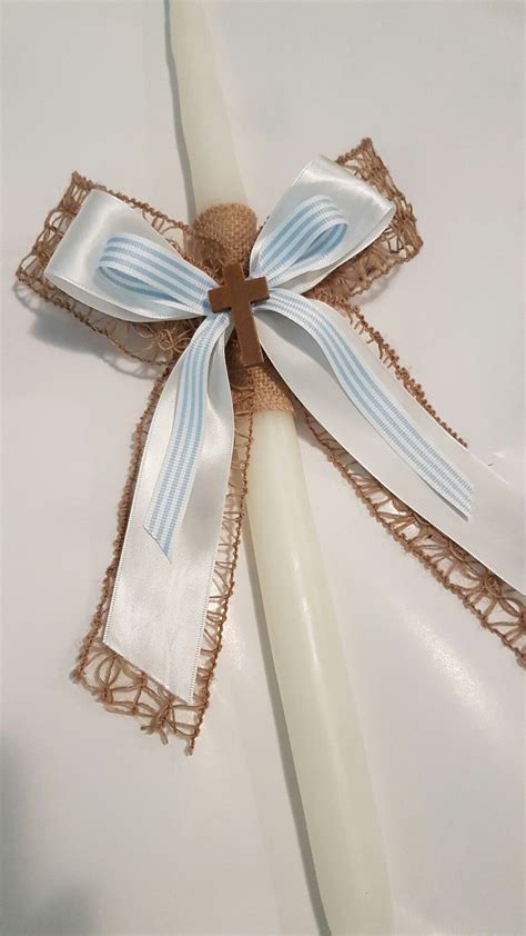 Christening/Palm Sunday/Orthodox Candle | Easter candles, Candle ribbon, Palm sunday