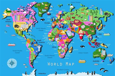 Printable World Map For Kids
