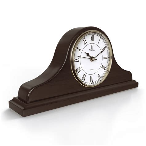 Mantel Clock, Wooden Mantle Clock for Living Room Décor - Silent, Decorative, Solid Wood ...