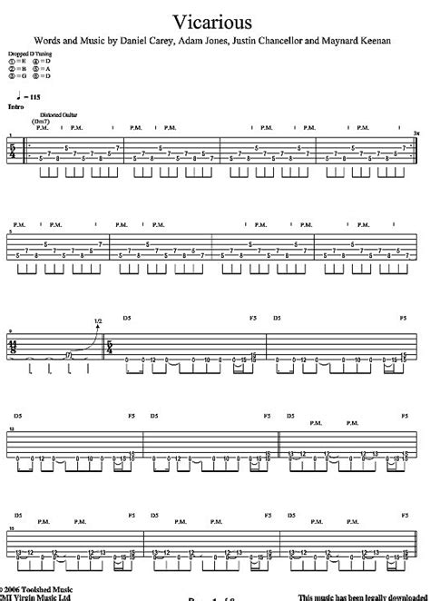 Vicarious Gitarre TAB - PDF Noten von Tool in - fbd-6714