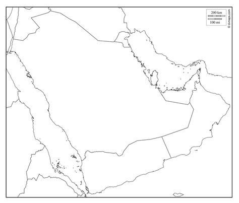 Arabian Peninsula Blank Map