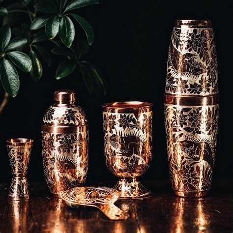 Stunning Barware | Hand engraving, Copper barware, Stunning