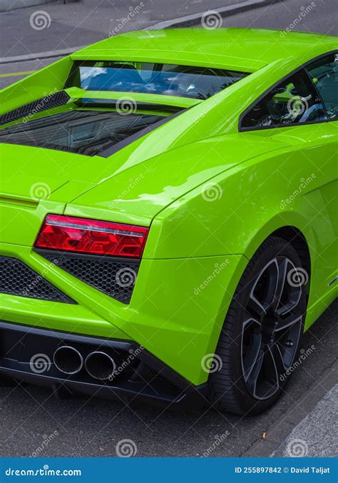 Green luxury sports car editorial photography. Image of transportation ...