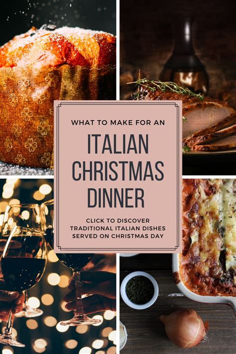 the cover of what to make for an italian christmas dinner, with images ...