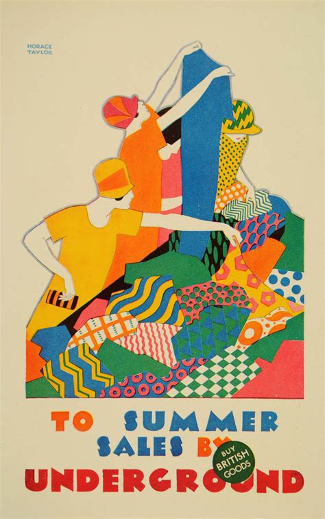 To Summer Sales By Underground | Transportation poster, Art deco posters, Graphic design posters