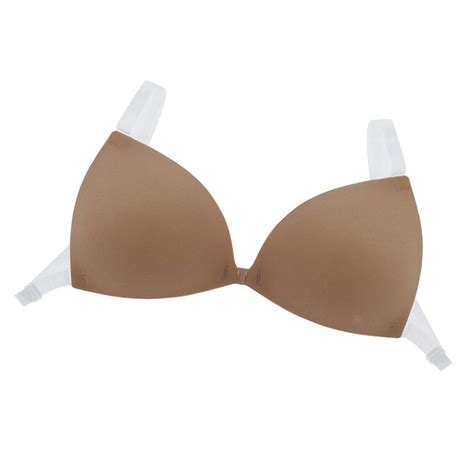 Womens Silicone Strapless Bra Invisible Clear Cross Back Straps Push Up ...