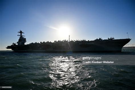 Aircraft Carrier USS Gerald R. Ford, on November 17, 2022 in Gosport ...