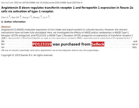 Angiotensin Receptor antagonist | Angiotensin Receptor inhibitor | Angiotensin Receptor agonist ...