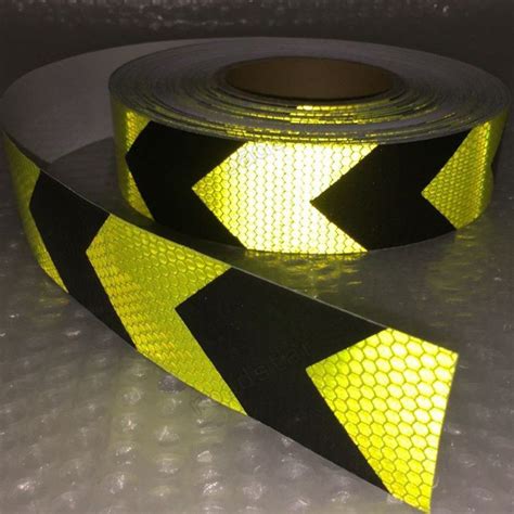 5CM x 10M Fluorescent yellow arrow PET Reflective Tape Reflective ...