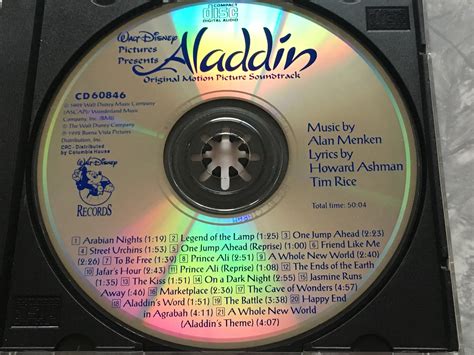 1992 Aladdin Original Motion Picture Soundtrack CD Walt | Etsy