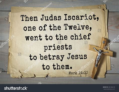 Top-350 Bible Verses Markthen Judas Iscariot Stock Photo 481466218 ...