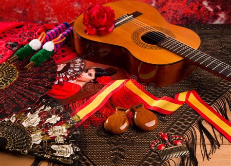 Cassic Spanish Guitar With Flamenco Elements Royalty Free Stock Photo ...