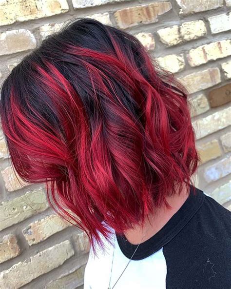 23 Ways to Rock Black Hair with Red Highlights - StayGlam