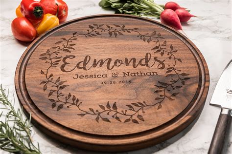 Personalized Wood Cutting Board - Engraved Cutting Board, Custom Wedding Gift, 5th Anniversary ...