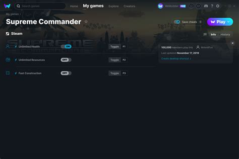 Supreme Commander Cheats and Trainer for Steam - Trainers - WeMod Community