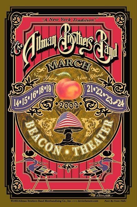 Vintage Allman Brothers Band Concert Poster