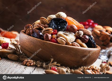 Nuts and dried fruit mix Stock Photo by ©5PH 136926110