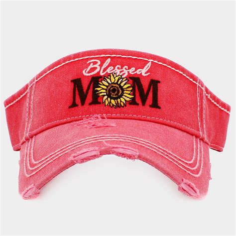 Blessed Mom Sunflower Vintage Visor Hat