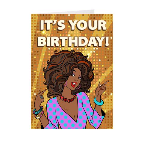 Solid Gold - African-American Woman - Birthday Greeting Card – Black Stationery