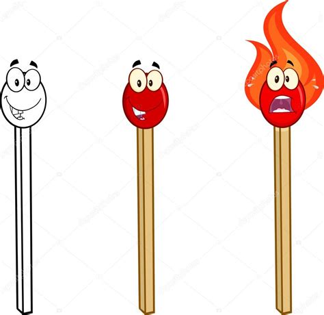 Match Stick Cartoon Characters 3. Collection Set — Stock Photo ...