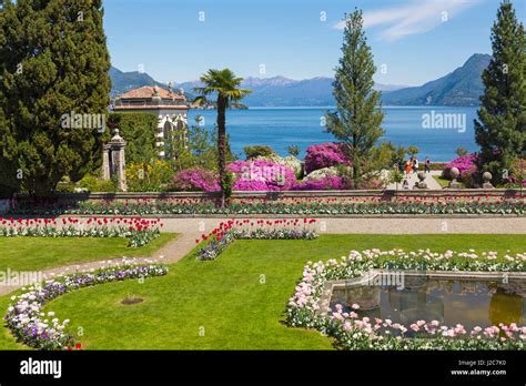 Isola Bella gardens at Isola Bella, Lake Maggiore, Italy in April Stock Photo - Alamy