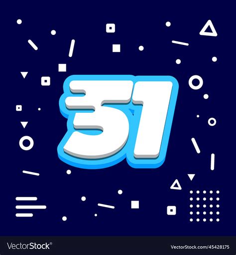 Number 51 3d speed modern Royalty Free Vector Image