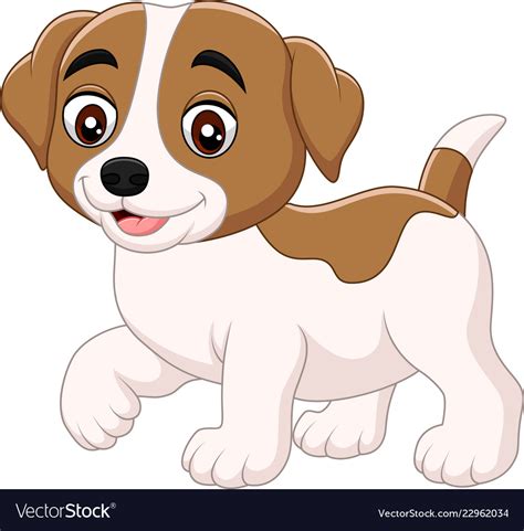 Cute little dog cartoon isolated Royalty Free Vector Image