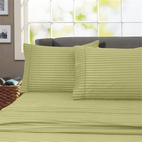 600 Thread Count 100% Cotton Wrinkle Free Striped Sheet Set (California ...