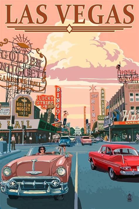 Amazon.com: Las Vegas, Nevada - Old Strip Scene (12x18 Art Print, Wall Decor Travel Poster ...