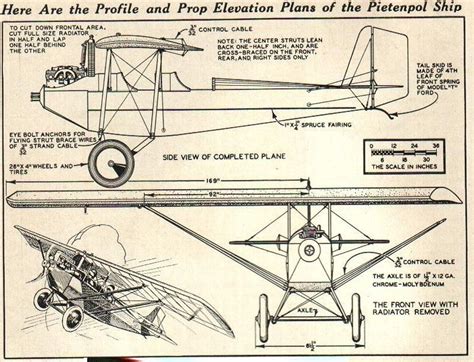 Pietenpol - profile and prop elevation plans | Model airplanes, Airplane design, Family website