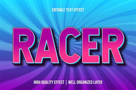 Premium Vector | Racer Editable Text Effect Font Style