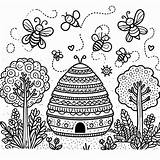 Beehive coloring pages  ColoringLib sketch template