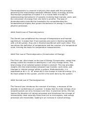 Exploring the Foundations of Thermodynamics: Laws, Applications, | Course Hero