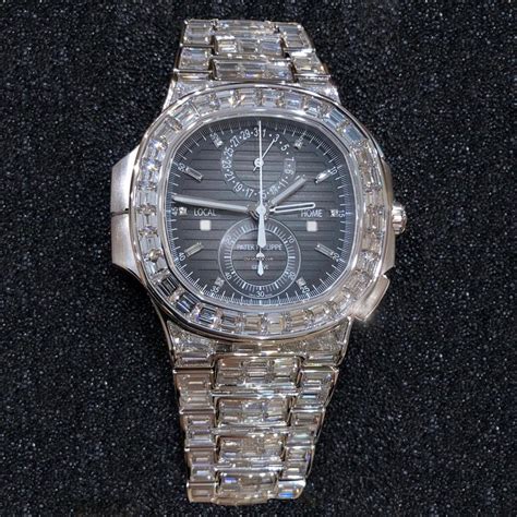 Patek Philippe Nautilus Travel Time Chronograph Full Diamond... for ...