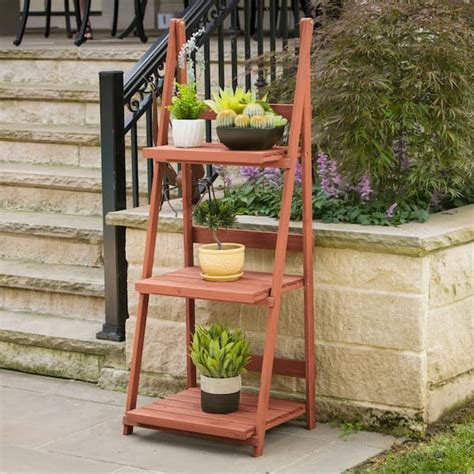 Leisure Season 24 in. x 18 in. x 60 in. 3-Tier A-Frame Plant Stand ...