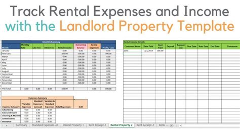 Free Landlord Template Demo Track Rental Property In Excel Rental ...