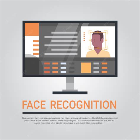 Premium Vector | Face recognition technology computer security system ...