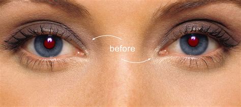 Remove red eye in a photo, whiten eyes and make them sharp