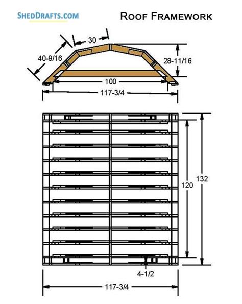 8×10 Gambrel Roof Storage Shed Plans