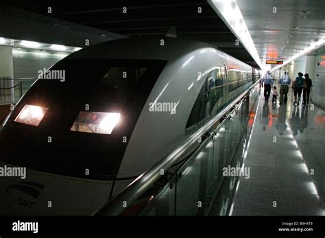 China, Shanghai. Maglev Train in Shanghai Pudong Airport Stock Photo ...