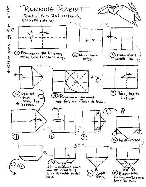 Origami Easter Bunny Basket Diagram In A Book - Origami