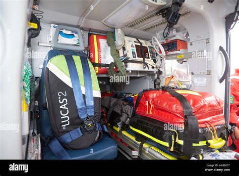 View of the inside of the Thames Valley and Chiltern Air Ambulance at ...