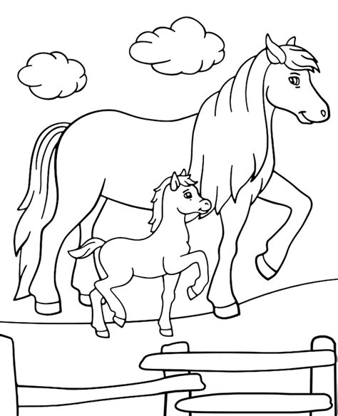 Dwa konie kolorowanka dla dzieci | Horse coloring books, Coloring pages ...