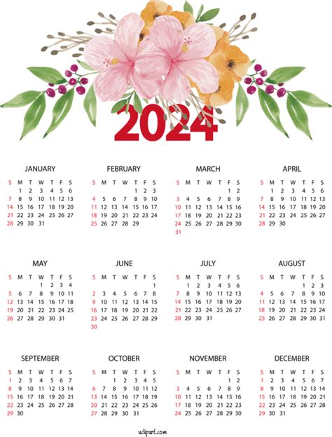 2024 Calendar Artwork Flower Design - Denny Felicle