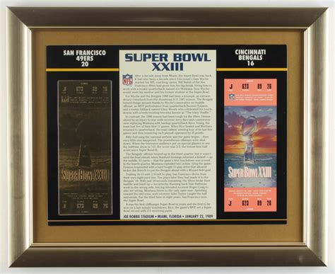 Commemorative Super Bowl XXIII 13x16 Custom Framed Score Card Display ...