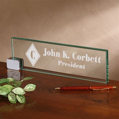 Personalized Executive Glass Name Plate