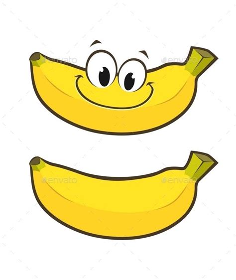 a cartoon banana with eyes and mouth - food objects