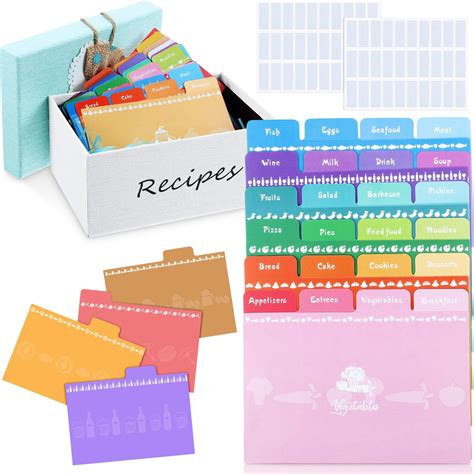 36 Pieces Recipe Card Dividers with Tabs 4x6 inch recipe index dividers ...