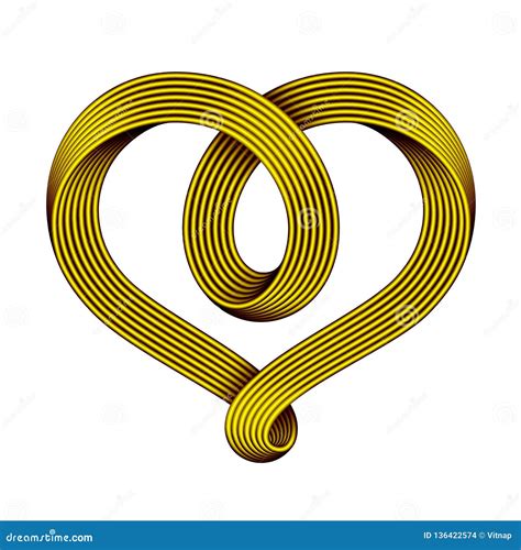 Heart Symbol of Golden Mobius Strip As Celtic Knot.. Vector ...